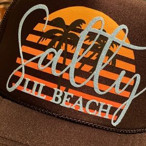 Custom hat, salty lil beach.